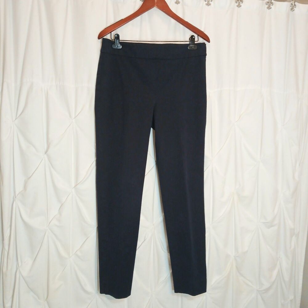 Talbots Chatham Ankle Pants Women Sz 8 Navy Blue Skinny Leg Side Zip